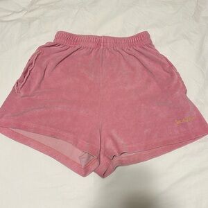 Iets Frans Velour Shorts Pink